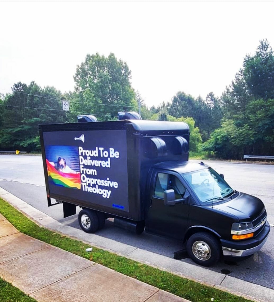 GLAAD DISPLAYS PRO-EQUALITY MESSAGE ON DIGITAL TRUCK AT GEORGIA CHURCH RESPONSIBLE FOR ANTI-LGBTQ BILLBOARDS | GLAAD