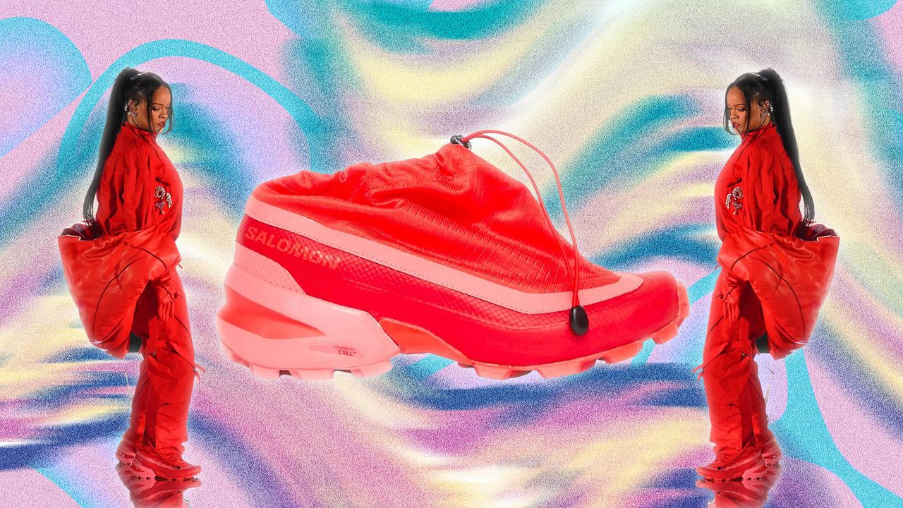 Rihanna Tore Up the Super Bowl Stage in Grippy Salomon Sneakers | GQ
