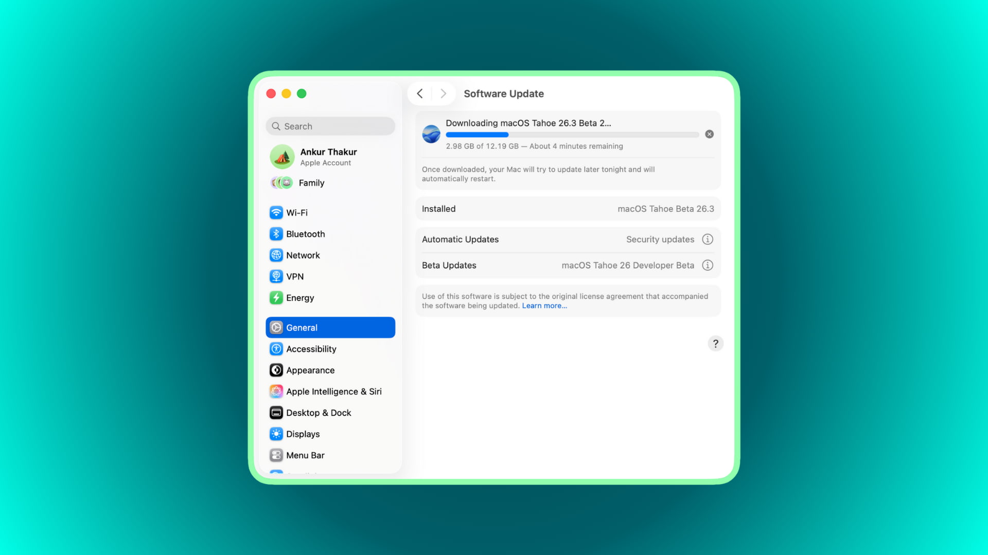 Fix macOS Tahoe 26 update taking a long time to download