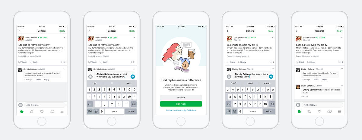 The Kindness Reminder. Encouraging civility across the… | by Daniel Masquelier | Nextdoor Engineering