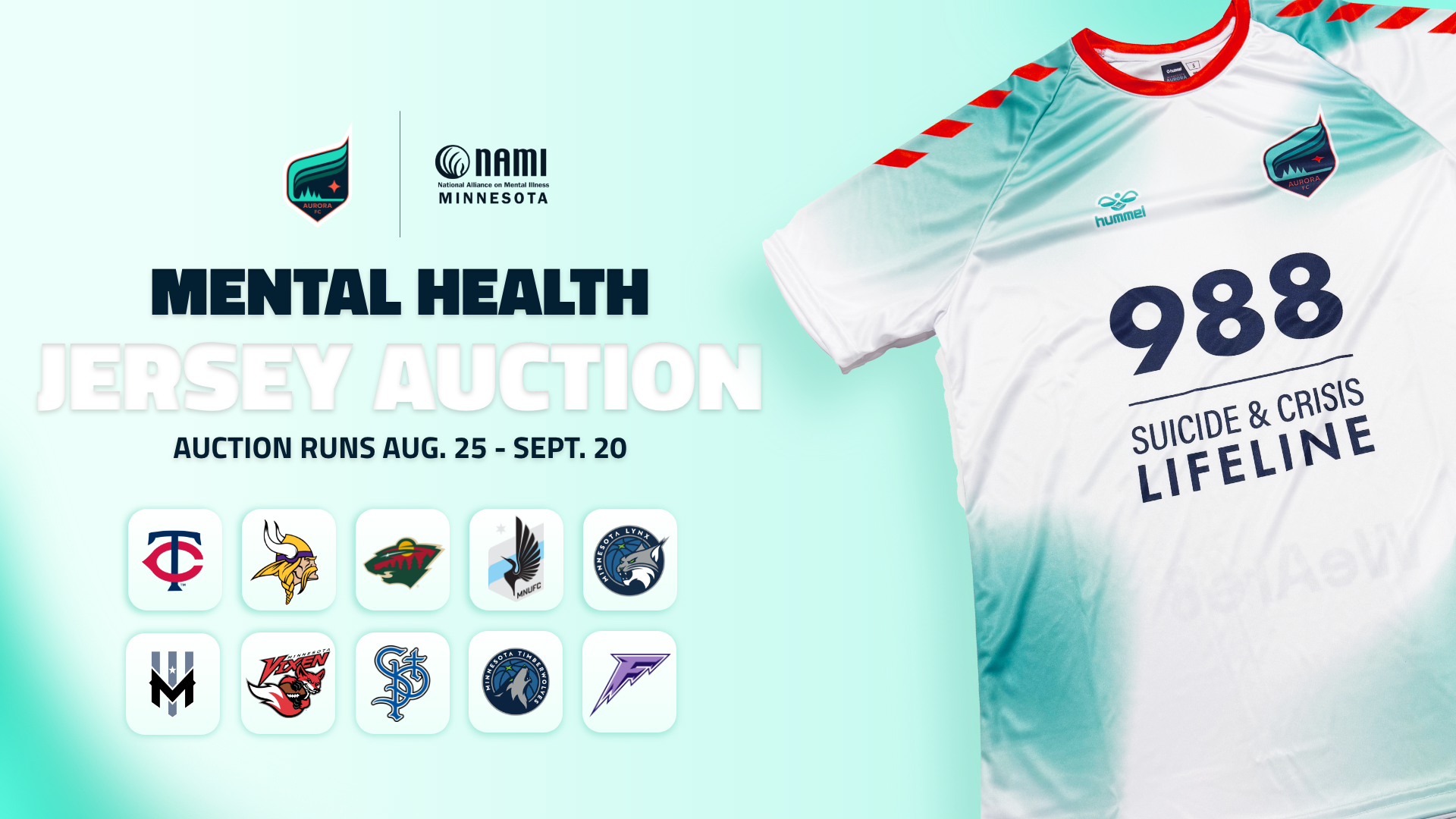 Minnesota Aurora FC Teams Up with Minnesota Sports Teams for Jersey Auction Benefiting NAMI Minnesota - Minnesota Aurora