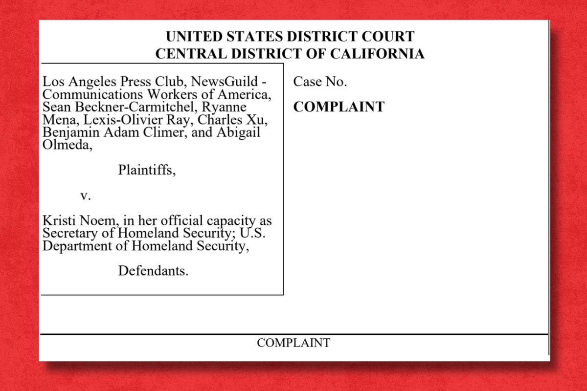 RELEASE: ACLU, LA Press Club, NewsGuild sue DHS for unconstitutional attacks on reporters and protestors | The NewsGuild - TNG-CWA