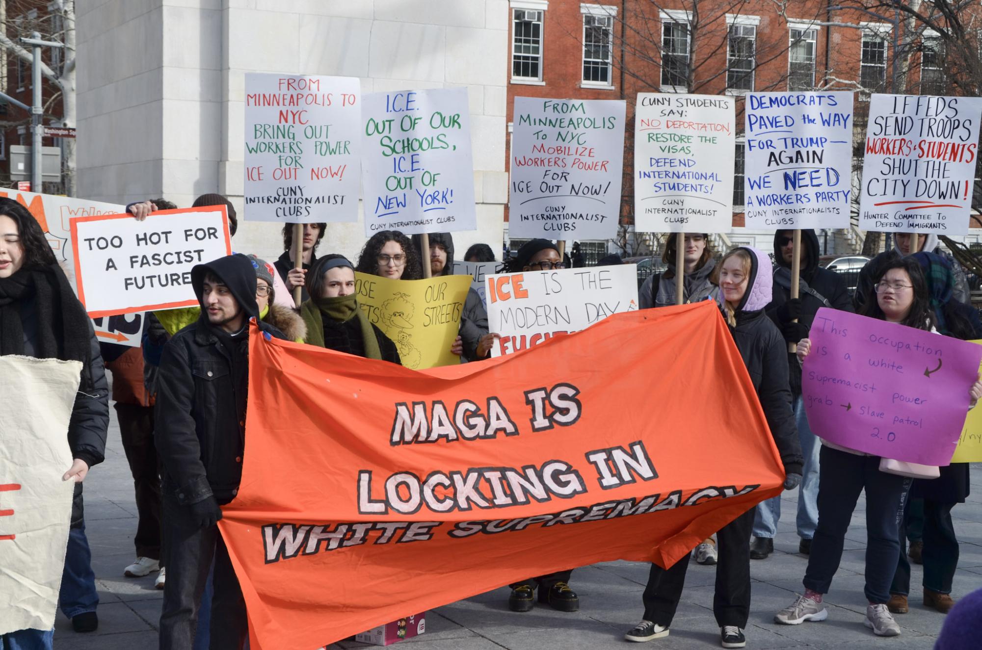 ‘Fucking disgusting’: ICE shootings spur protests, walkout on campus - Washington Square News
