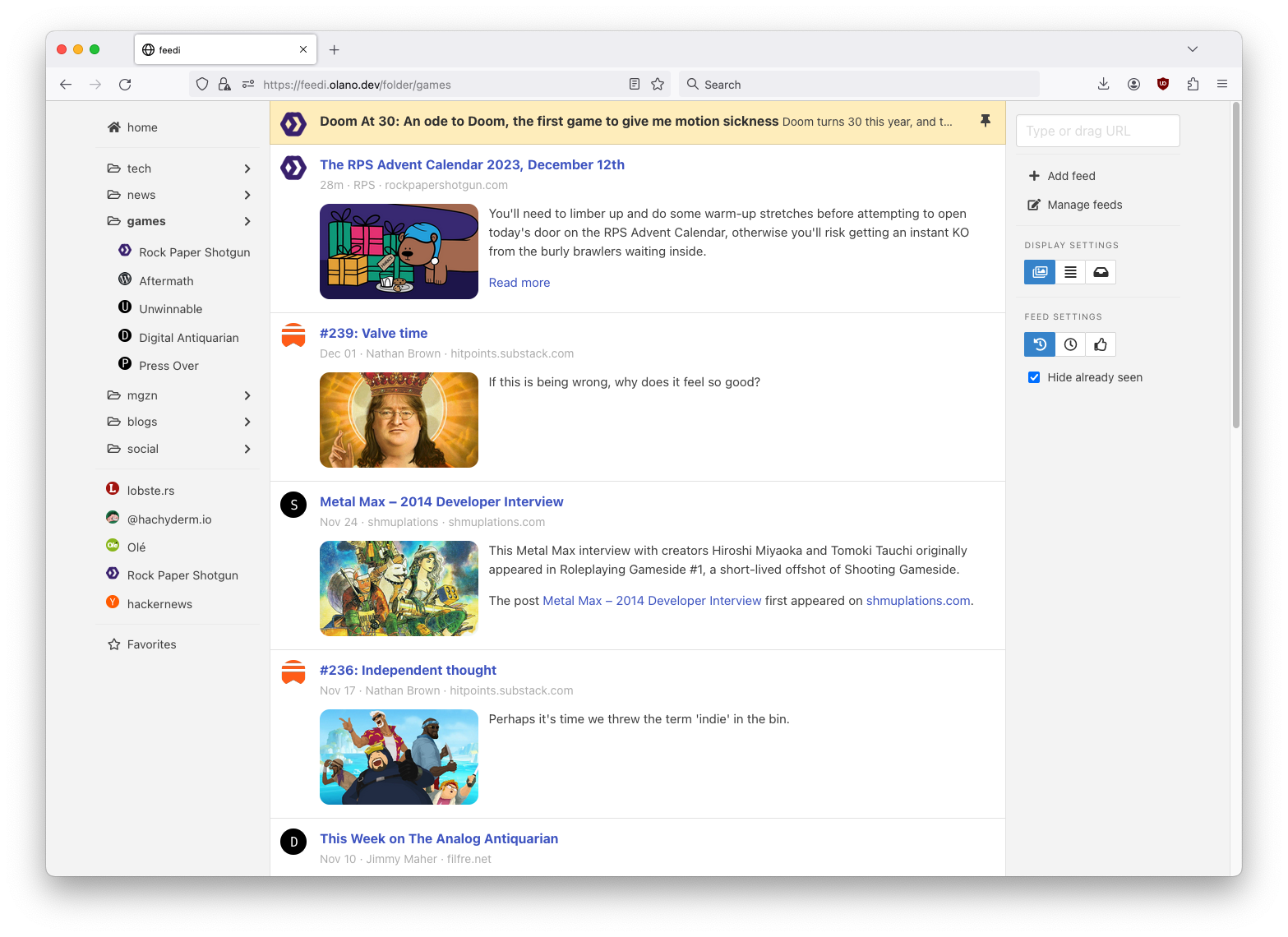 Reclaiming the Web with a Personal Reader | olano.dev