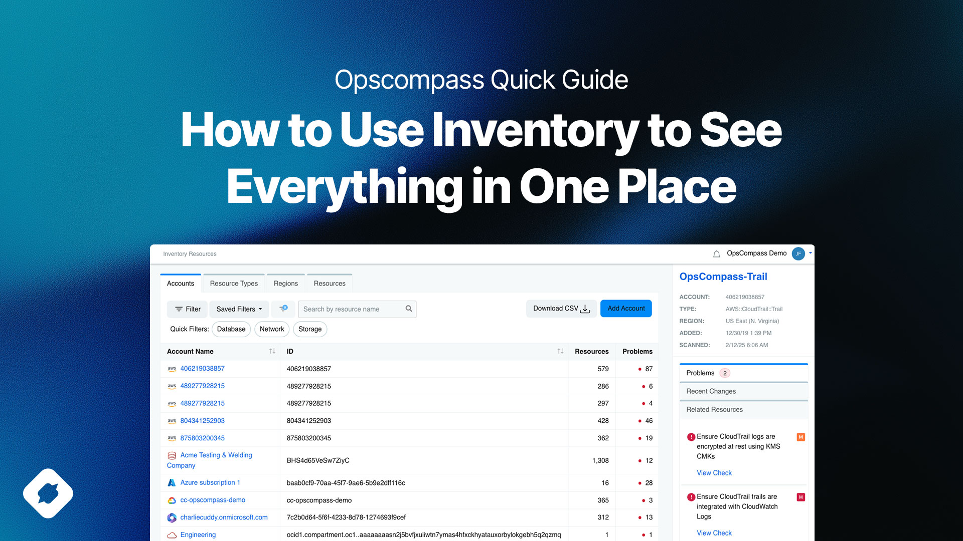 Opscompass Quick Guide: How to Use Inventory to See Everything in One Place - Opscompass