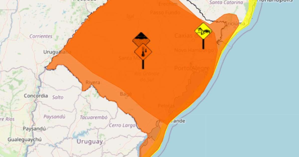 Atenção! RS tem três alertas climáticos para nesta segunda-feira