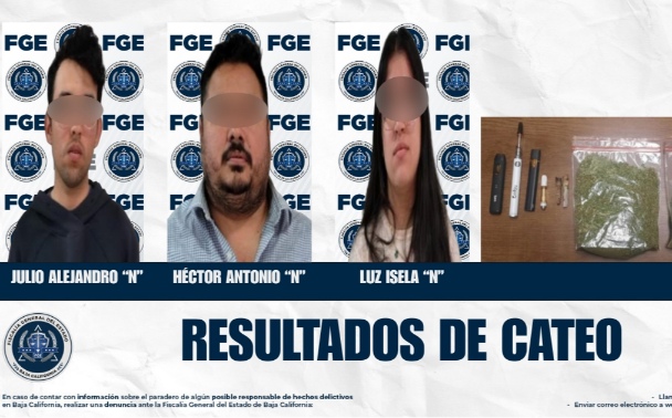 Detienen a tres con drogas tras cateo en inmueble de Lomas del Sauzal en Ensenada - Península BC