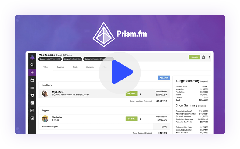 Live Music & Business Management Software | Prism.fm