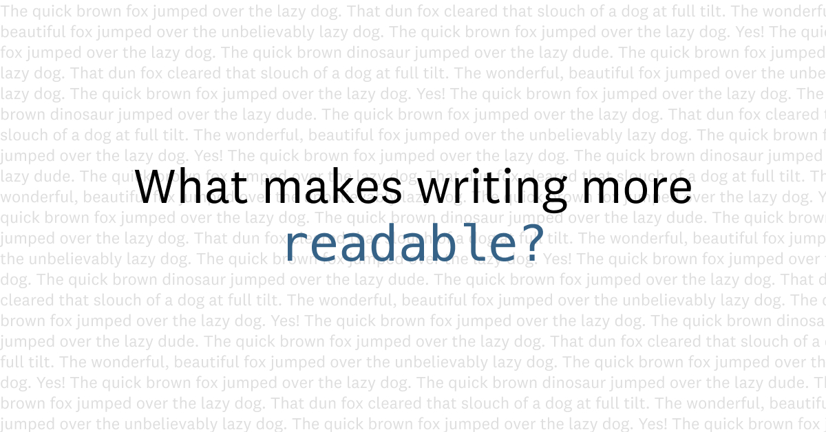 What makes writing more readable?