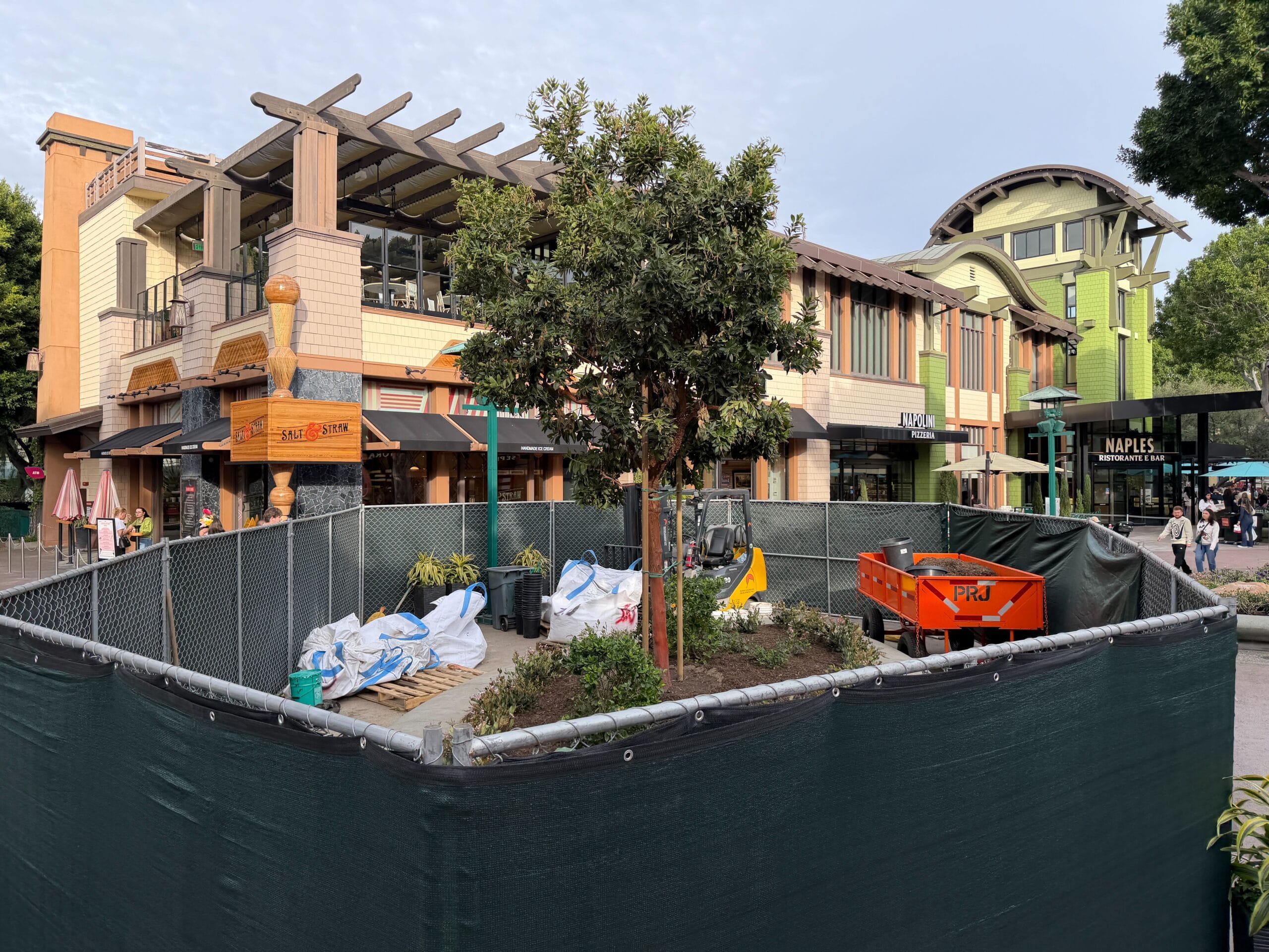Scrim Up in Downtown Disney for Landscaping Project - WDW News Today