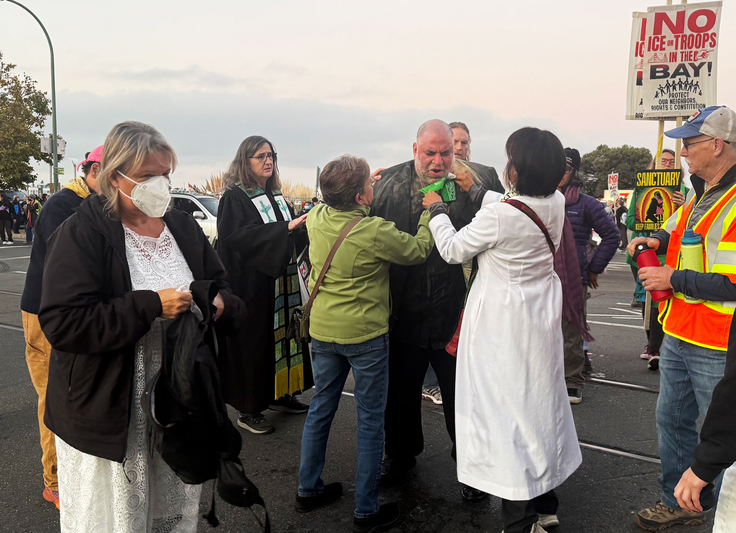 At Bay Area protest, a second pastor is shot by federal agents with a pepper round