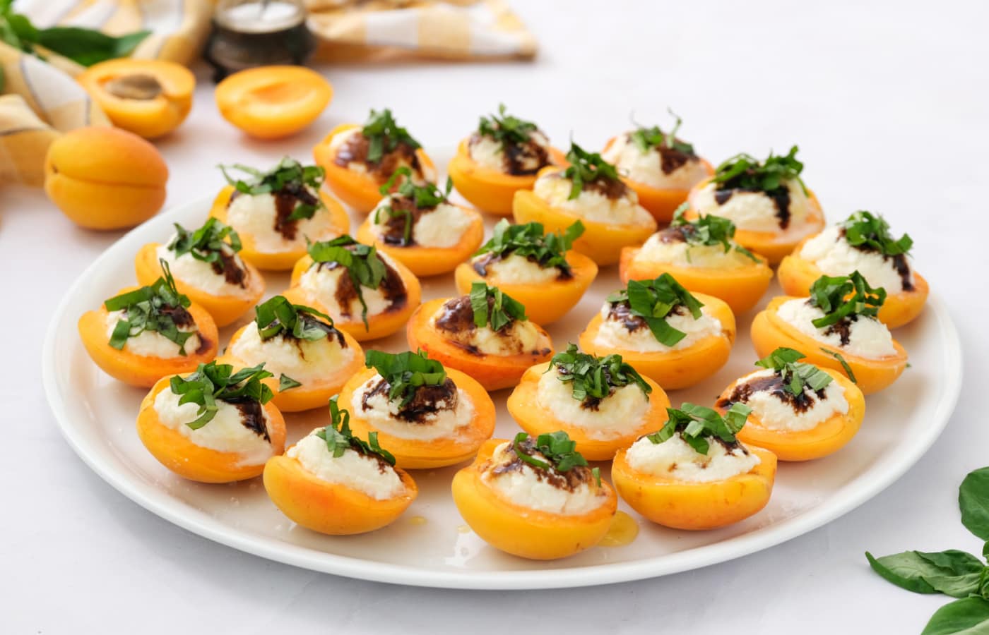 Apricot Ricotta Honey Basil Bites - Reluctant Entertainer