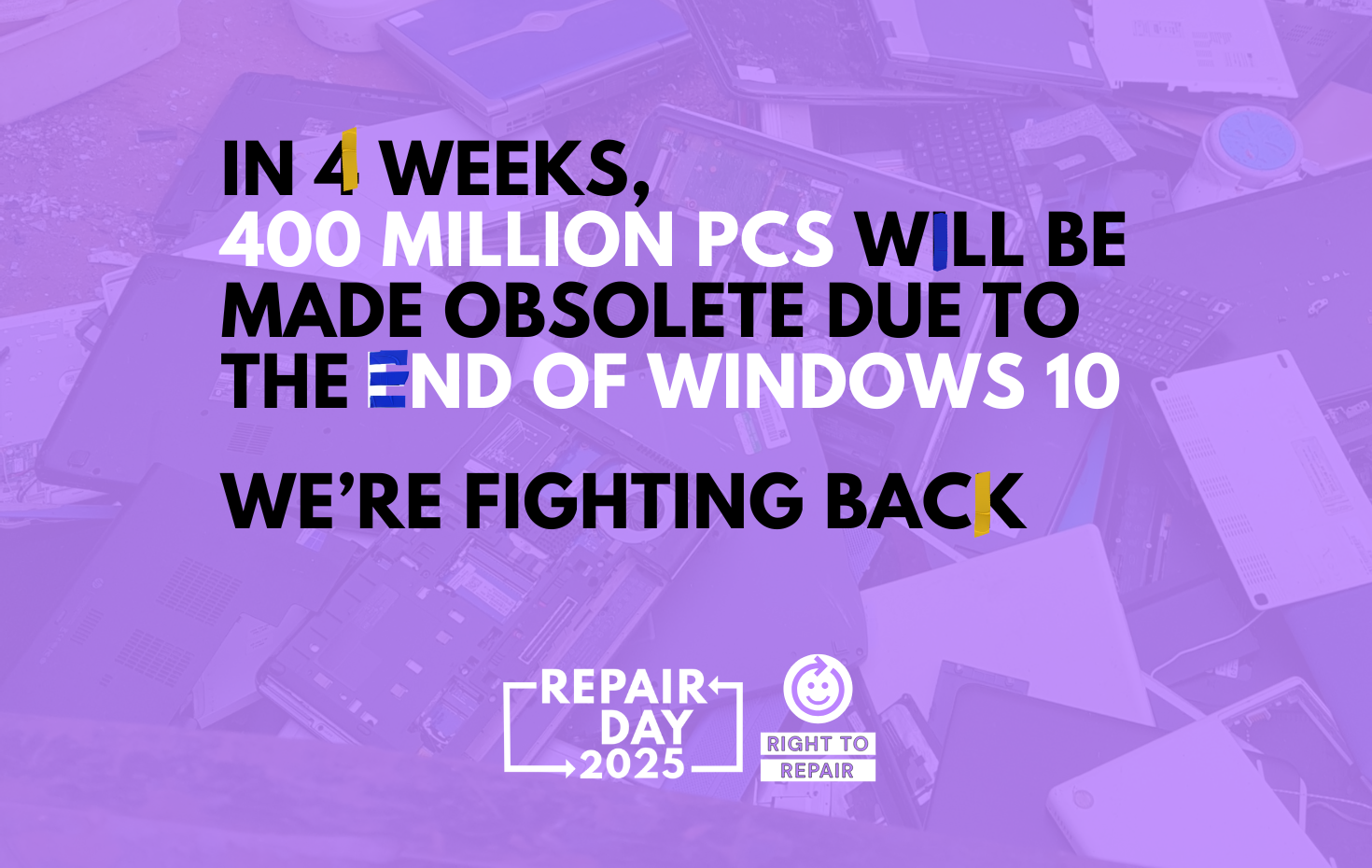 Four weeks to go: Microsoft to make 400 million PCs obsolete on International E-waste Day - Right to Repair Europe