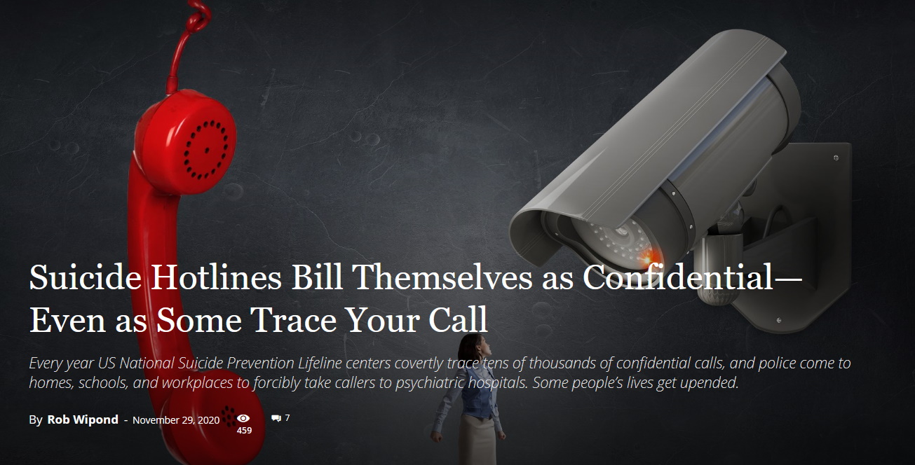 Suicide Hotlines Bill Themselves as Confidential - Even as Some Trace Your Call - Rob Wipond