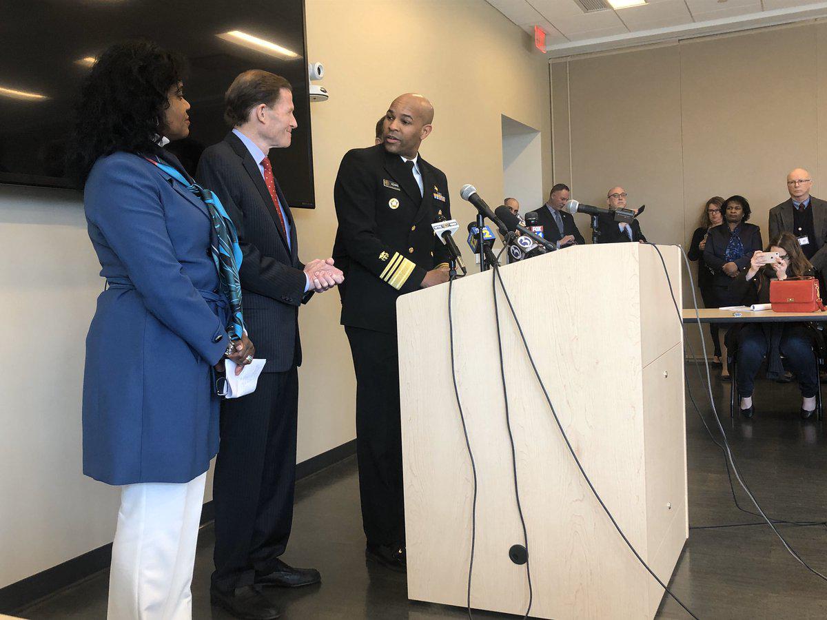 In CT, nation’s doctor has coronavirus message