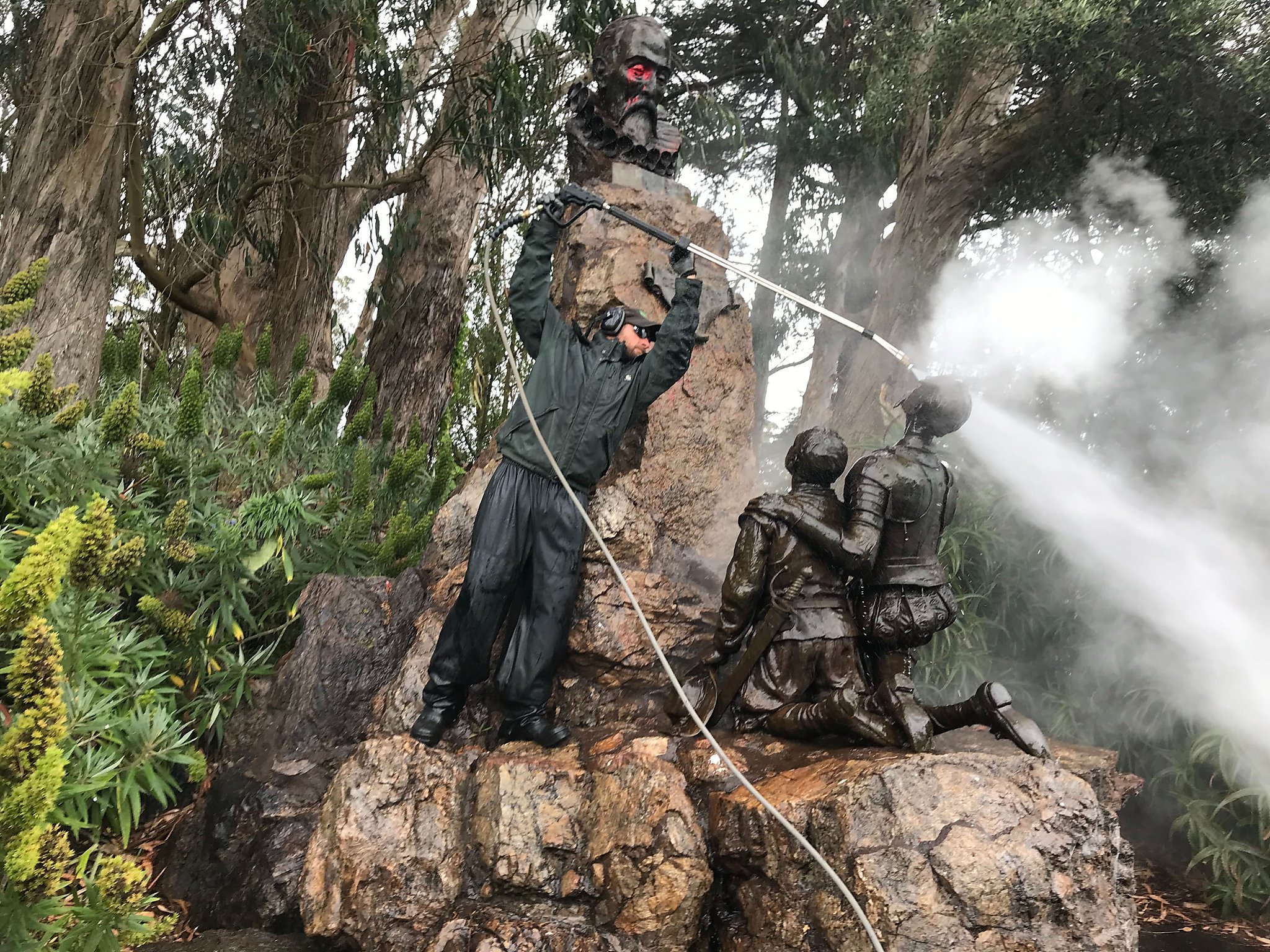 Historical statues toppled as rage spills into San Francisco’s Golden Gate Park