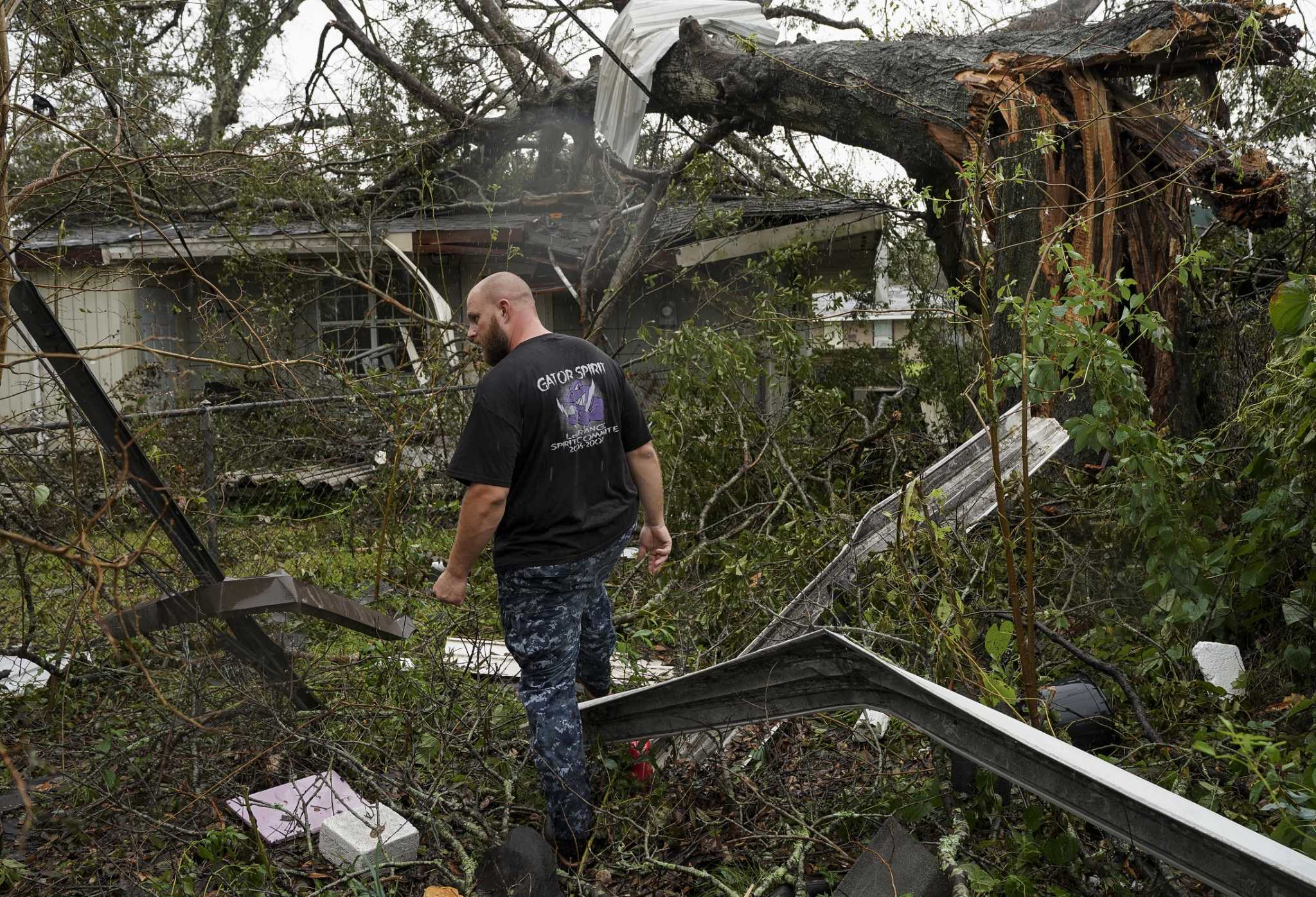 A day of picking up what Hurricane Laura threw down