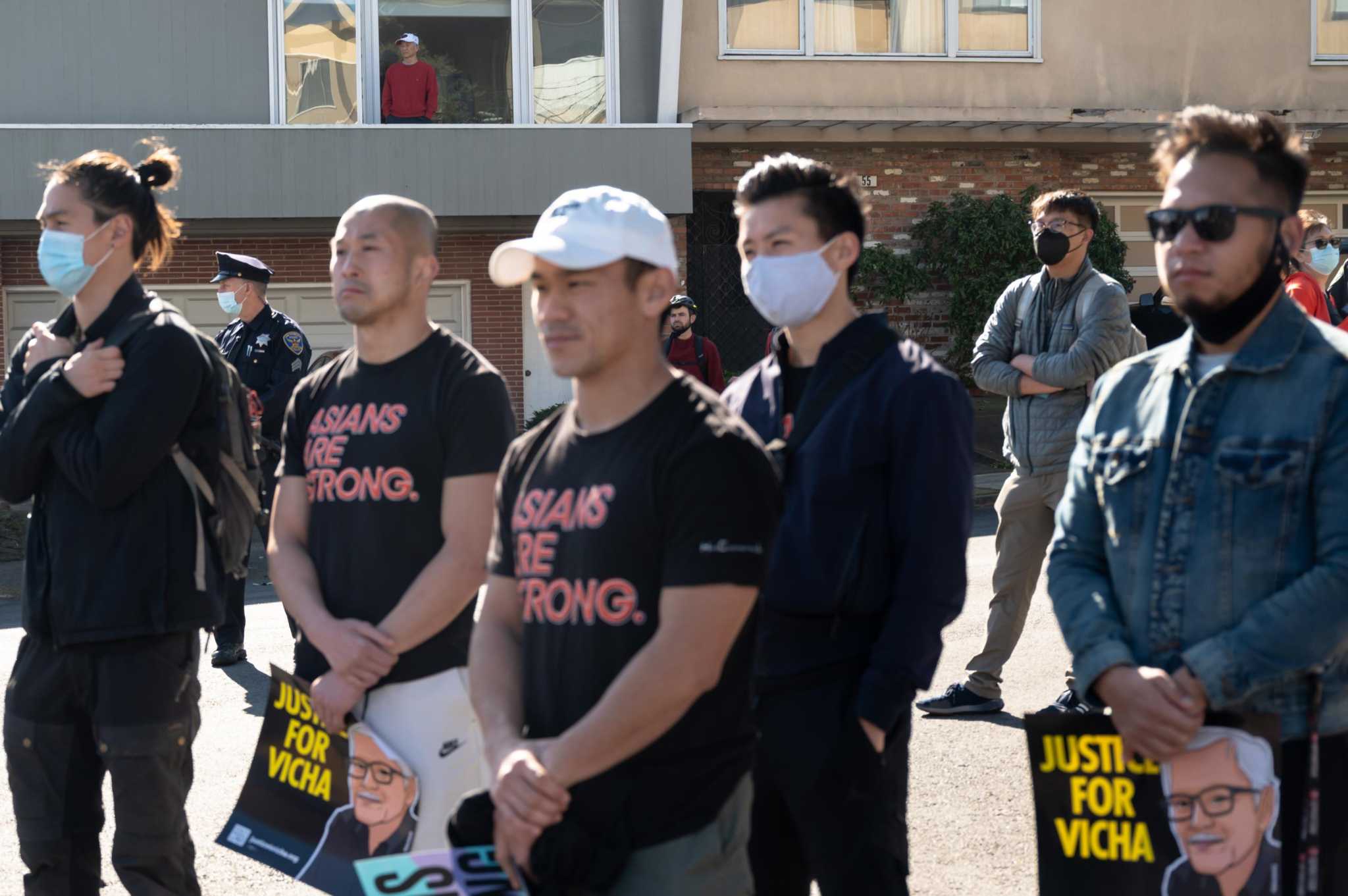 A year after 84-year-old Vicha Ratanapakdee was assaulted during his walk, San Franciscans march against anti-Asian violence
