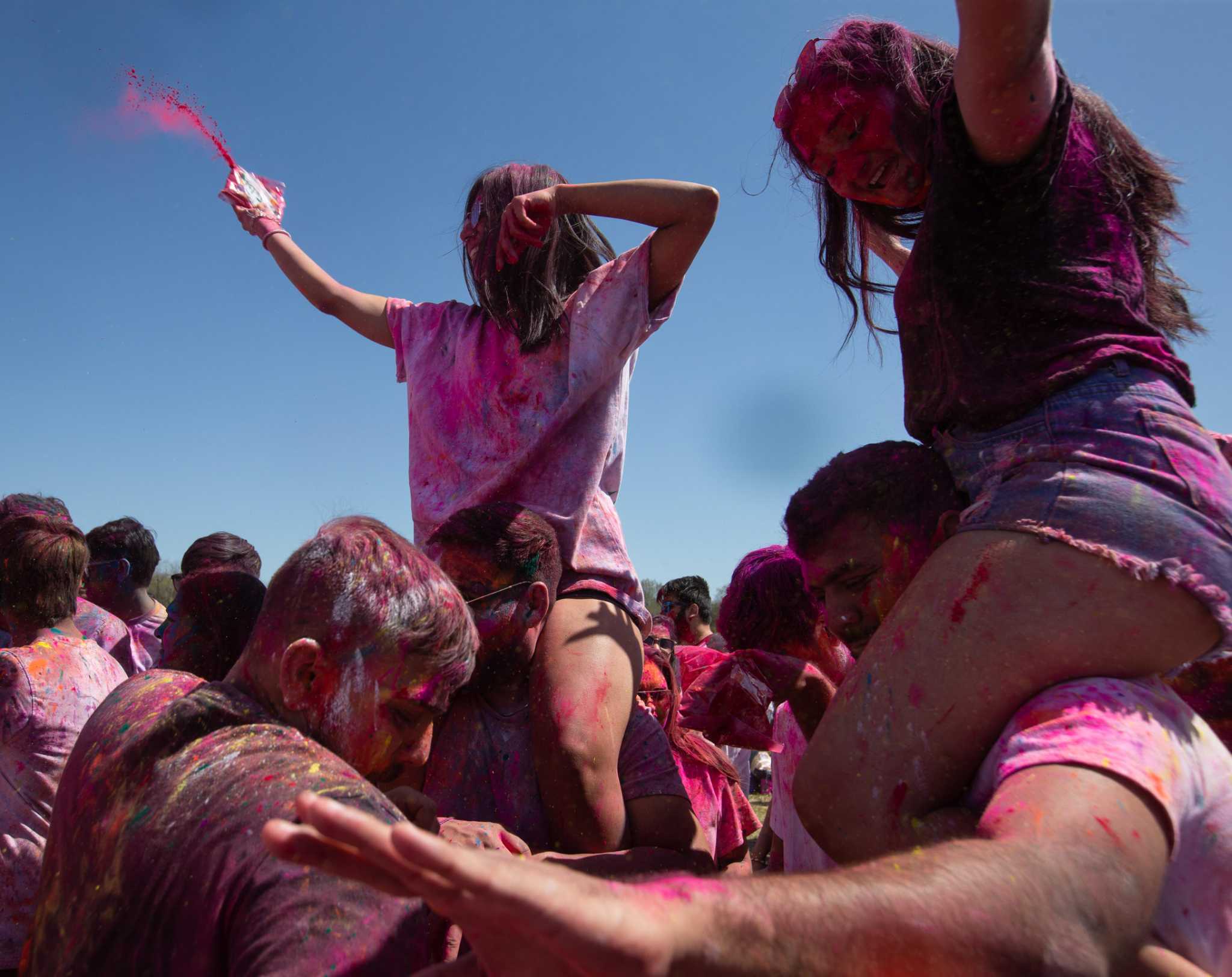 Everyone's a kid again at Houston's colorful Holi festivals