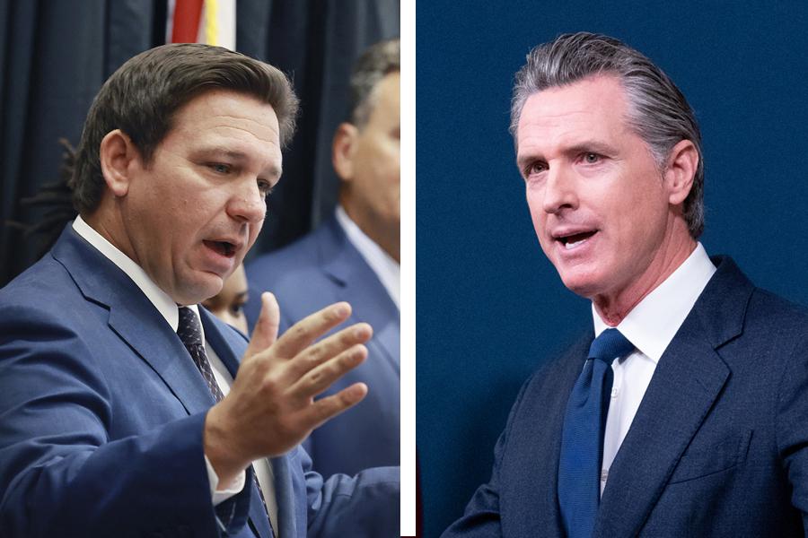 Why is California Governor Gavin Newsom running ads in Florida?