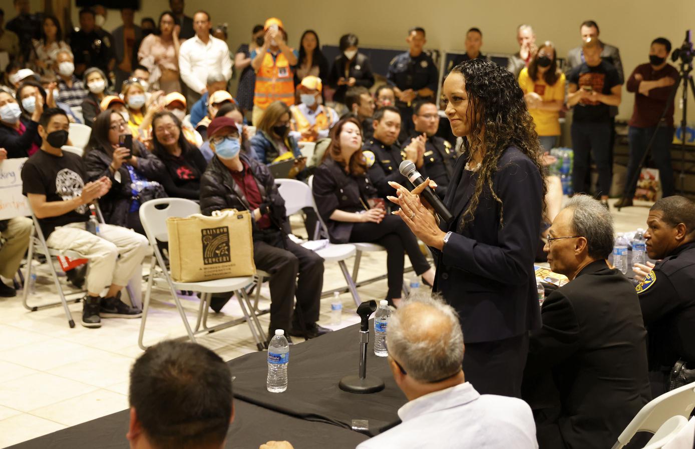 Brooke Jenkins told a Chinatown crowd the D.A.’s office finally hears them