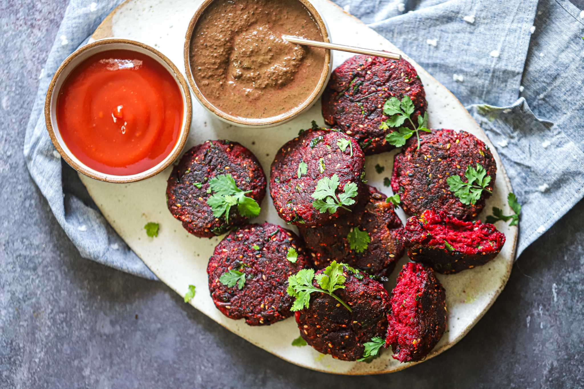 Recipe: Beet Tikkis With Beet Green Chutney