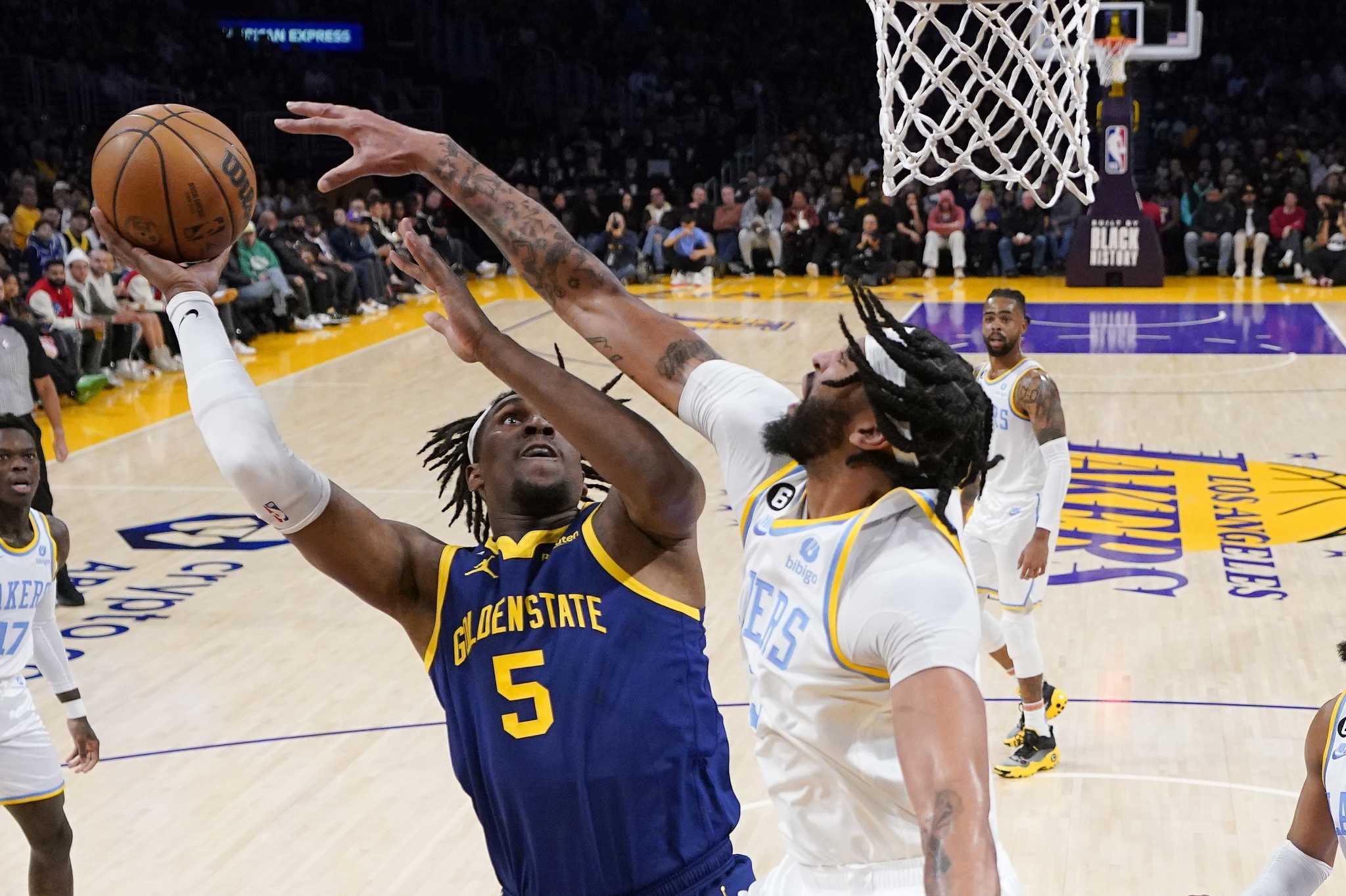 Lakers’ Anthony Davis presents a two-way challenge for Warriors