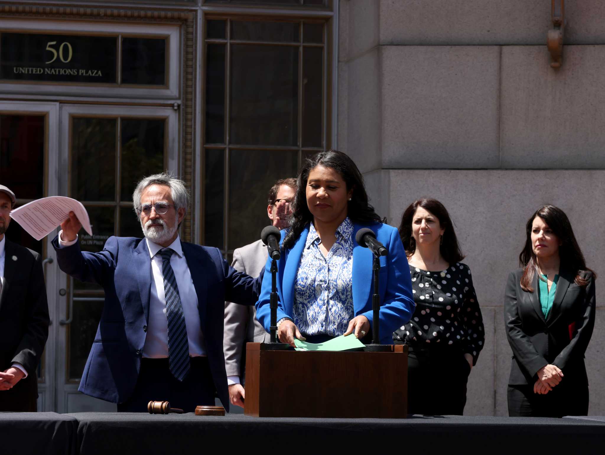 Plan for SF Mayor Breed to appear at UN plaza halted by protestors