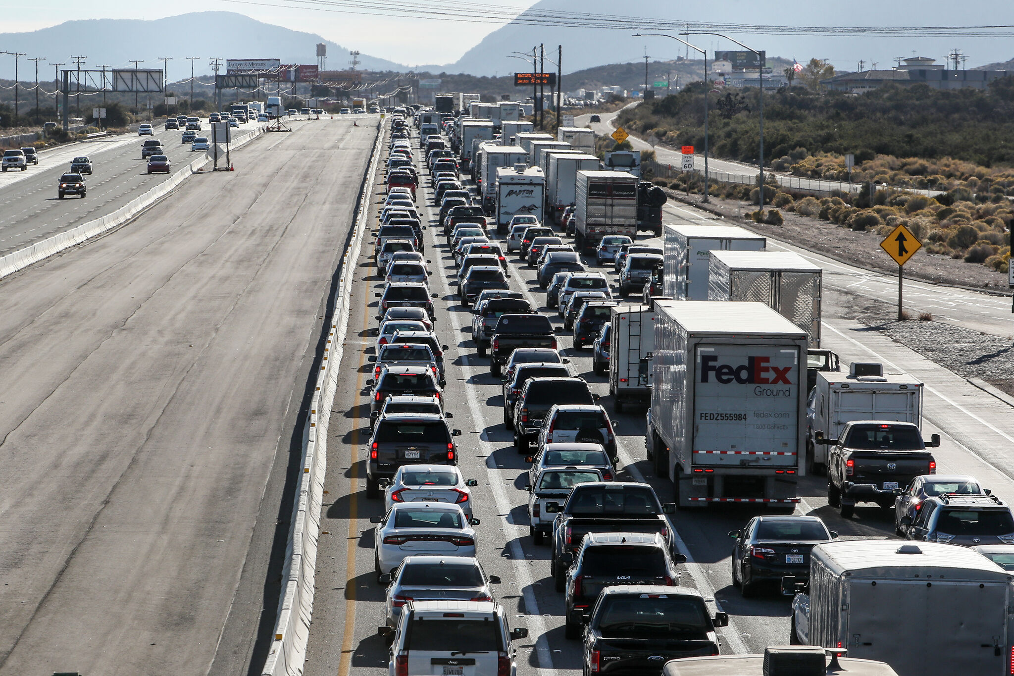 Notoriously congested Calif. highway adds temporary lane fix