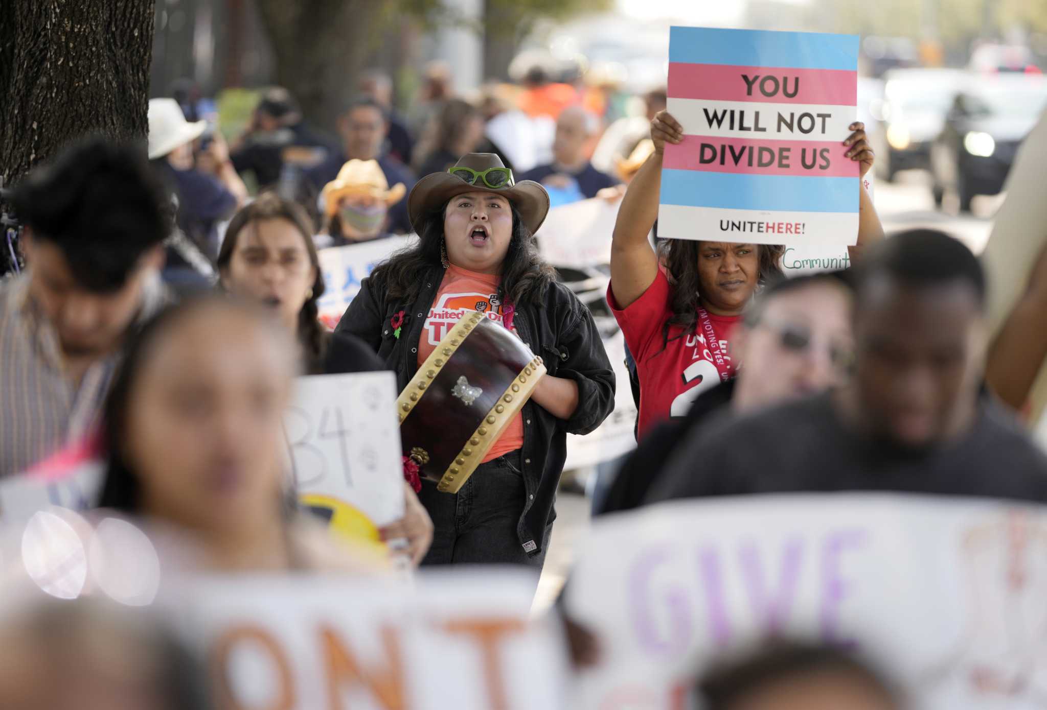 Houston rodeo protesters rally against new Texas immigration law