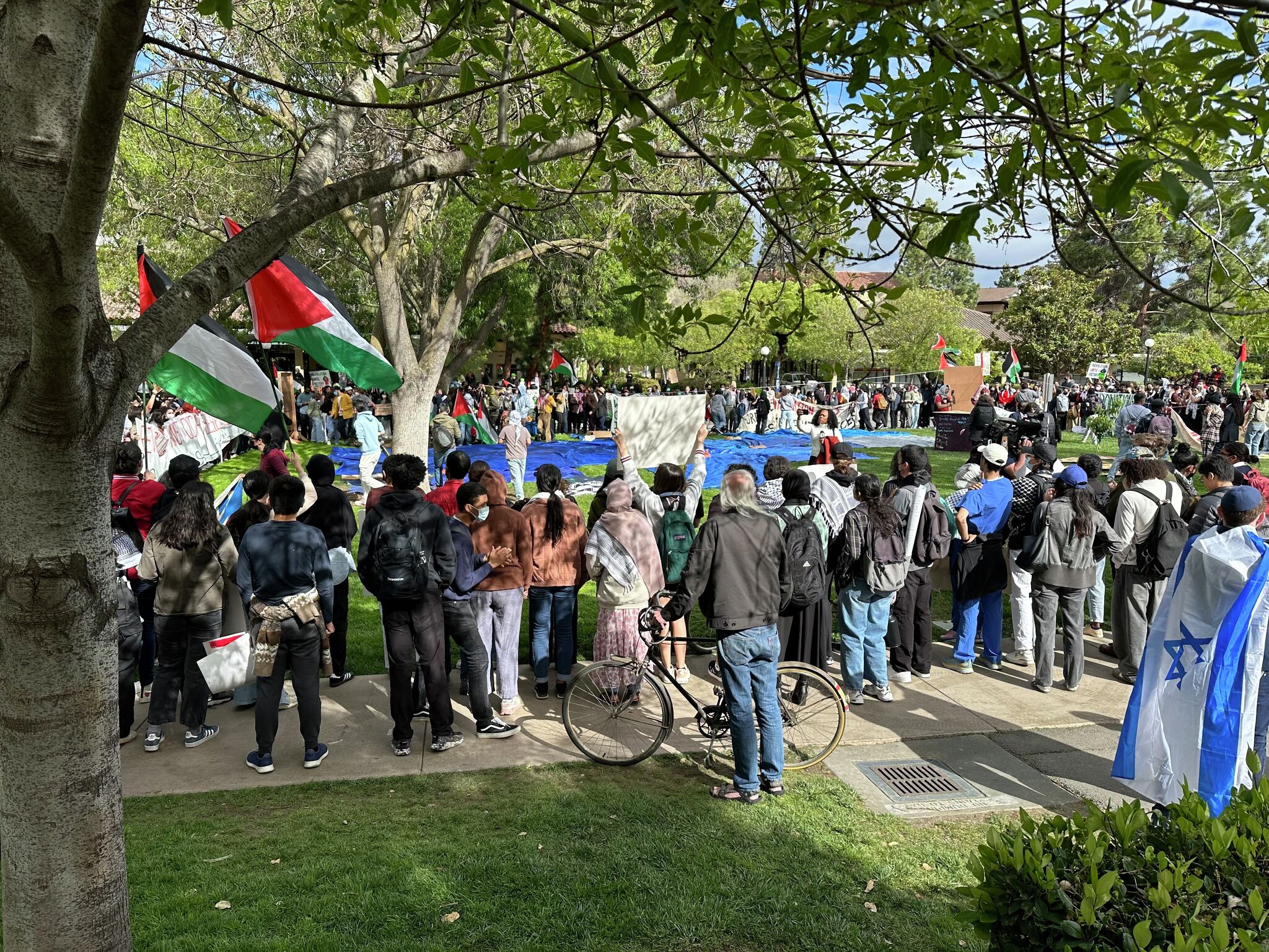 Stanford students erect pro-Palestine encampment in defiant action