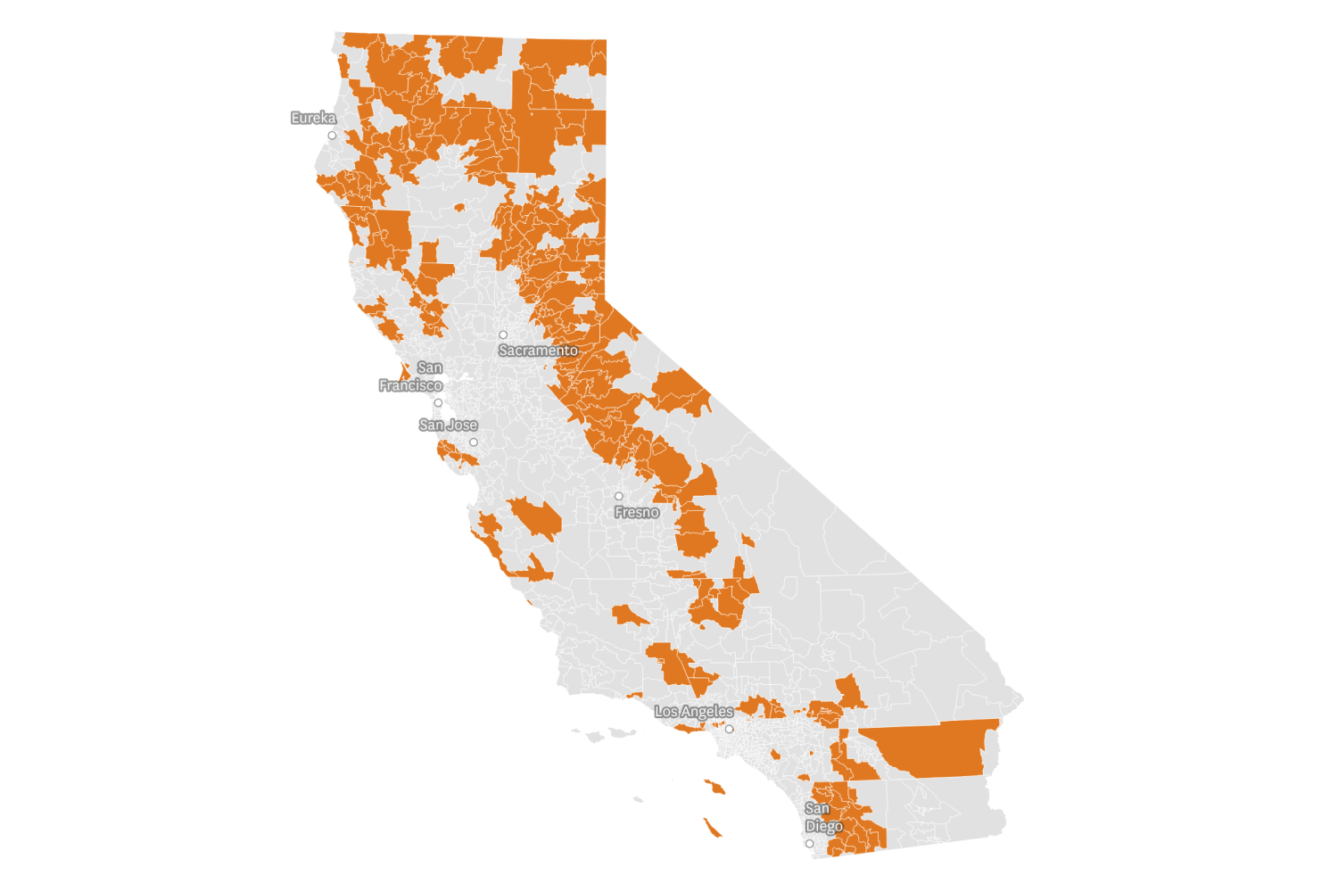 Where California home insurance companies must write more policies