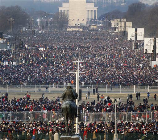 Donald Trump inauguration crowds appear to lag behind previous turnouts