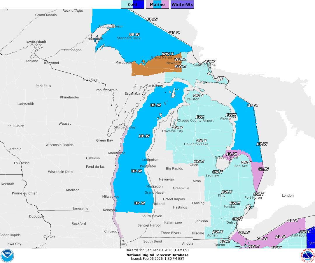 Cold weather advisories in place tonight across portions of Michigan