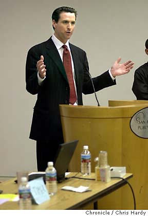 Gonzalez, Newsom: What makes them run / From modest beginnings, Newsom finds connections for business, political success