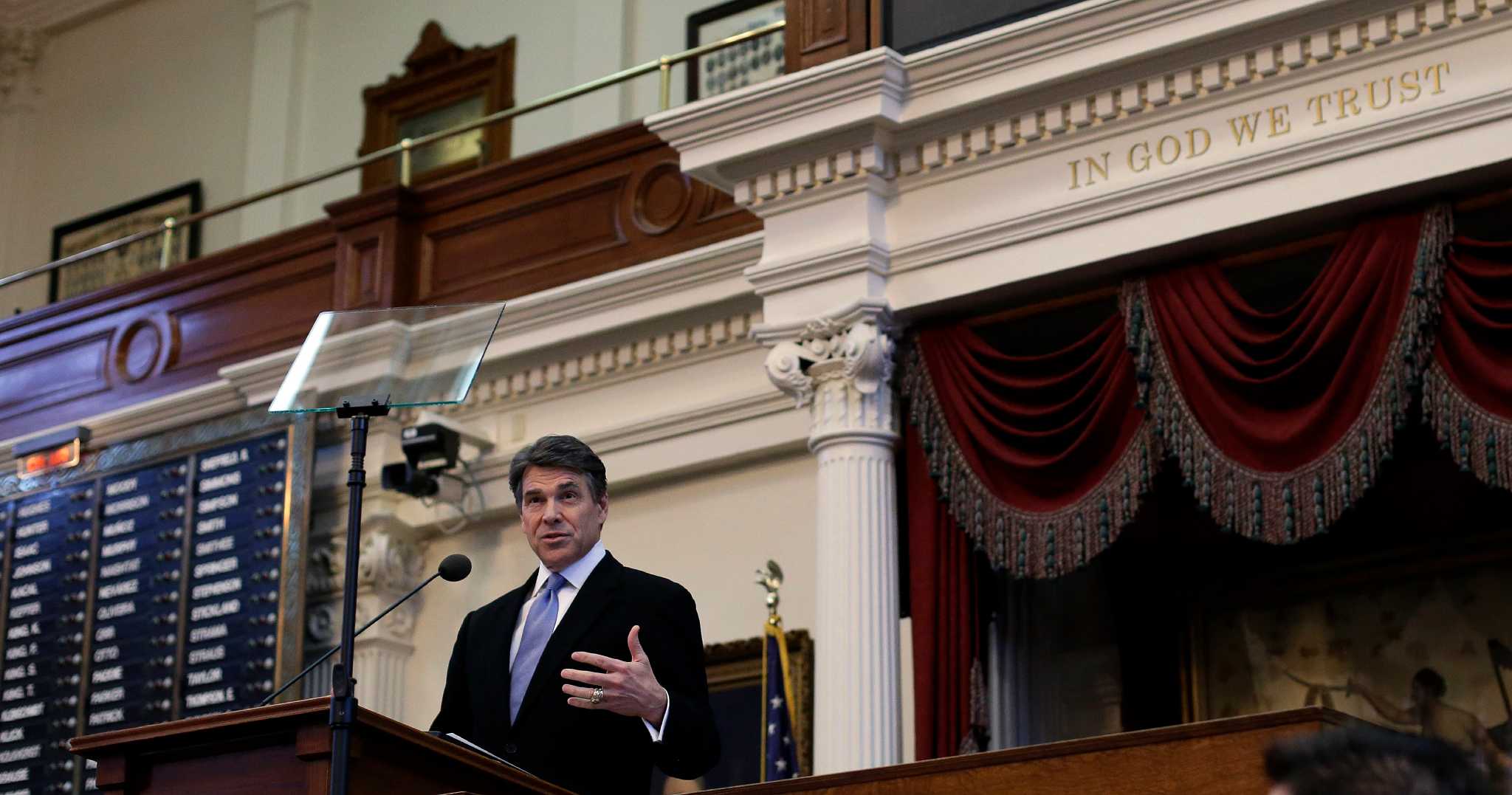 Perry heads west as lawmakers question job funds
