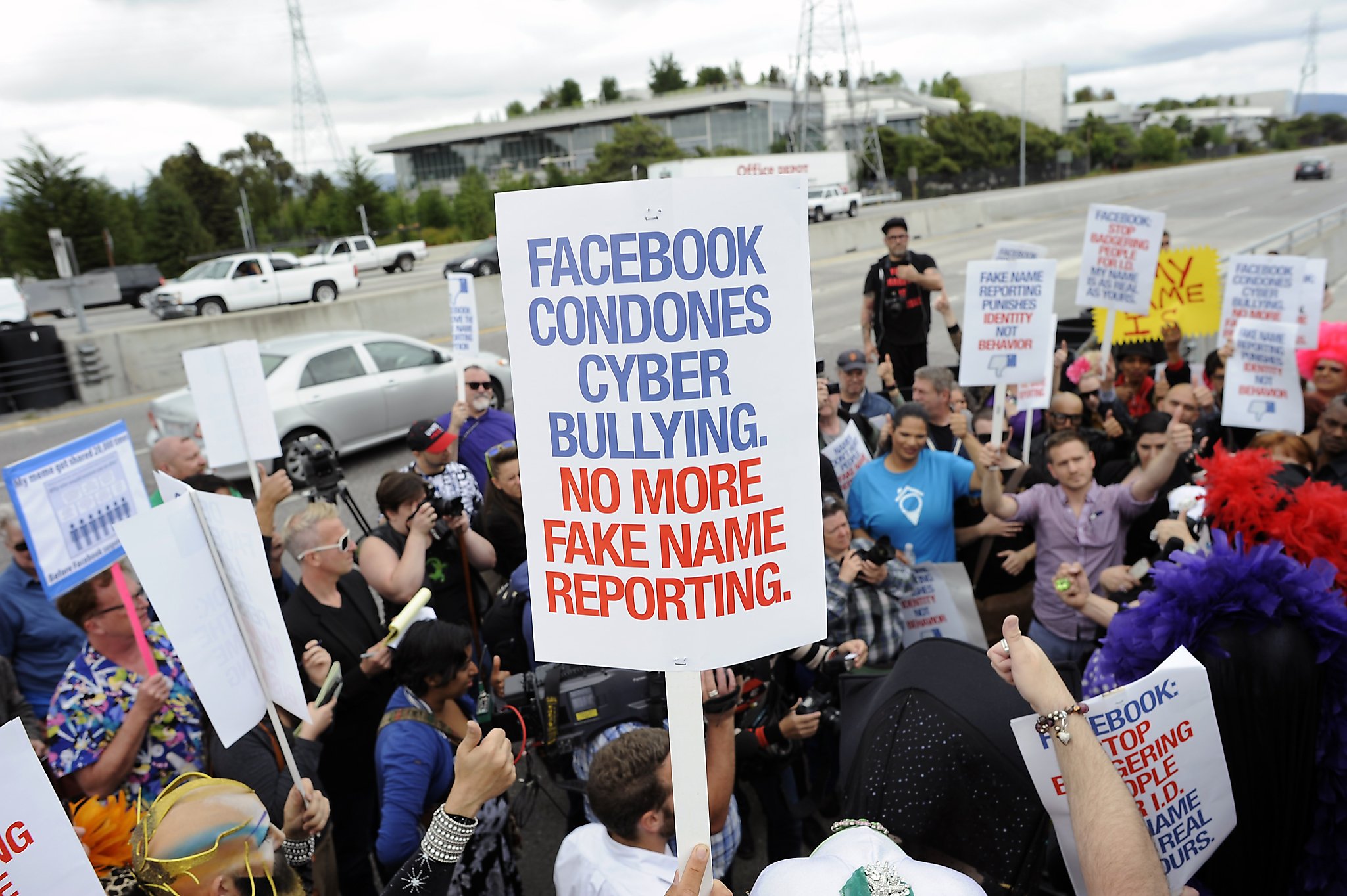 Facebook policy ‘discriminatory,’ ‘dangerous,’ protesters charge