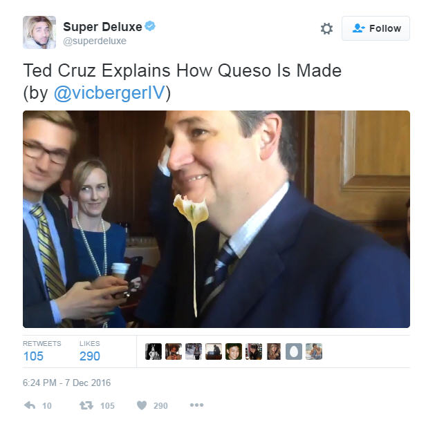 Ted Cruz's uncomfortable love of queso prompts epic memes