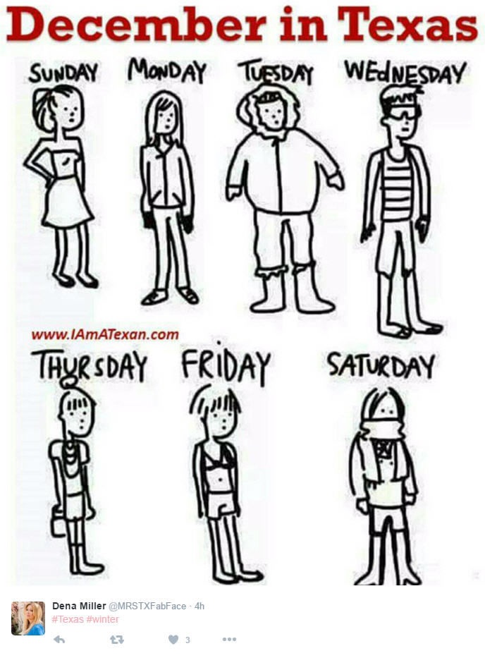 Texas is freaking out over the first cold front coming in December, dropping temps below freezing