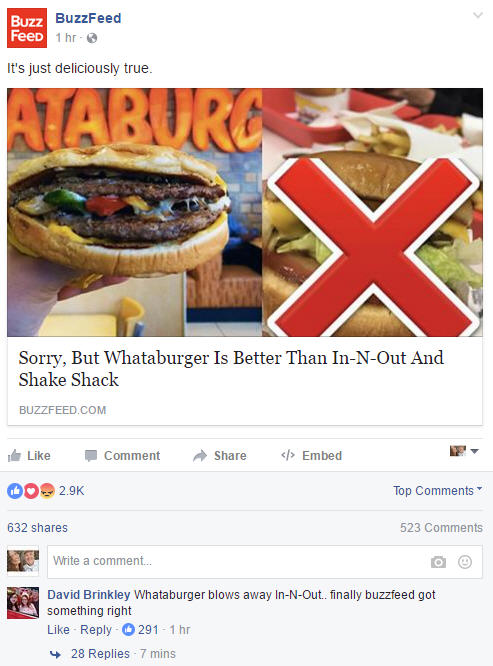 Buzzfeed dubs Whataburger better than In-N-Out, Shake Shack