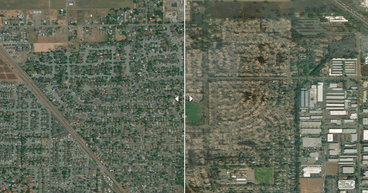 Satellite images show the destruction in Santa Rosa