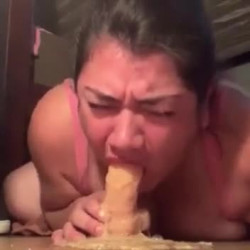 BBW puke on dildo