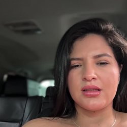 Big titis playing in the car