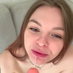 🔞Nude tits out, sucking huge dildo deep 💋🍆 See more on OF!