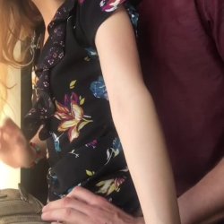 Celebrating her Dating Anniversary in a Public Stairwell
