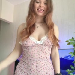 🔞 Young sexy redhead perky tits round ass tight wet pussy horny slut lace tease 🫦💦🍑😈 OF now
