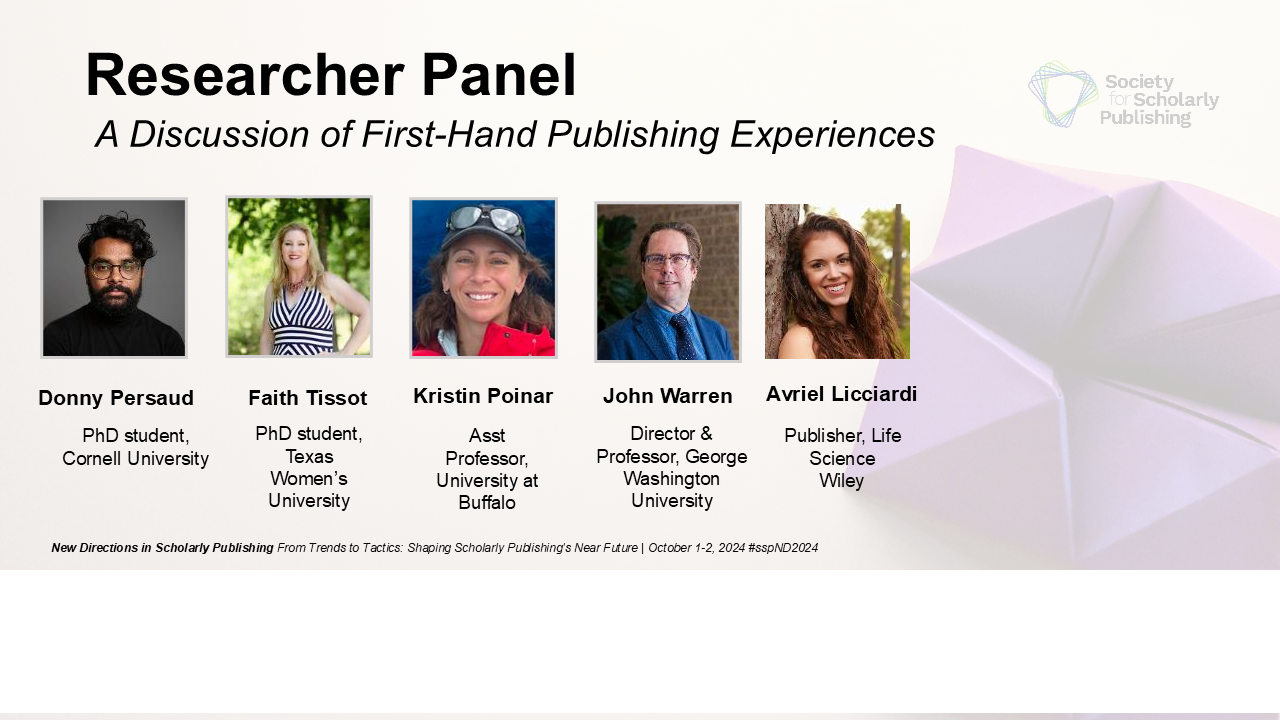 First-Hand Publishing Experiences: Researcher Panel at SSP’s New Directions Seminar - The Scholarly Kitchen