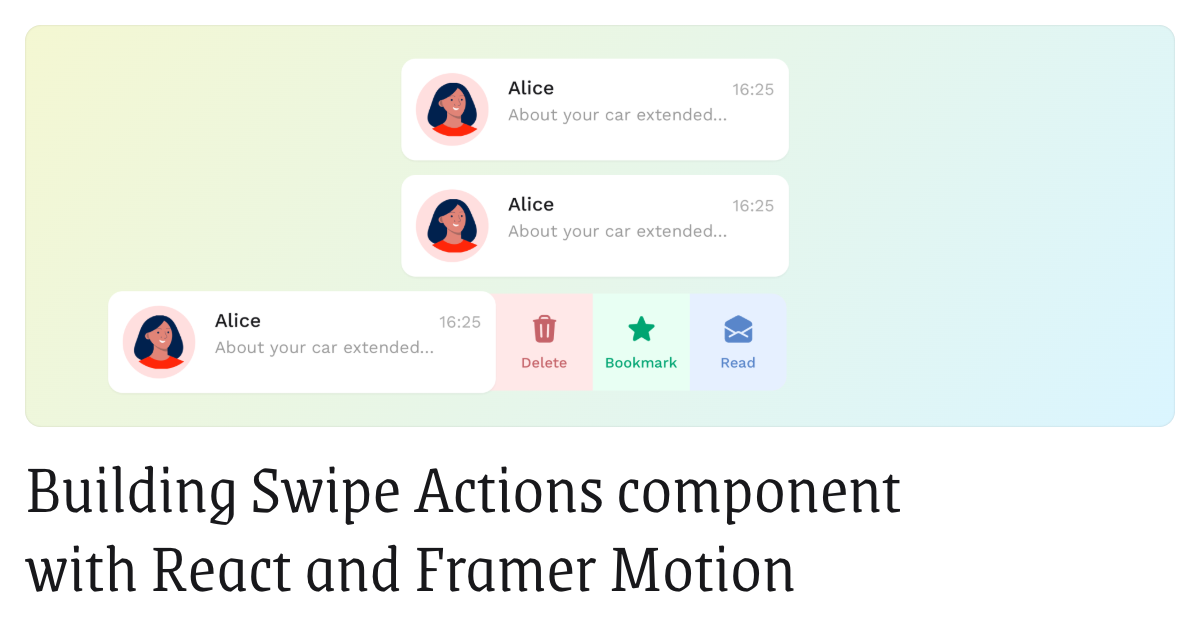 Building Swipe Actions component with React and Framer Motion · OlegWock
