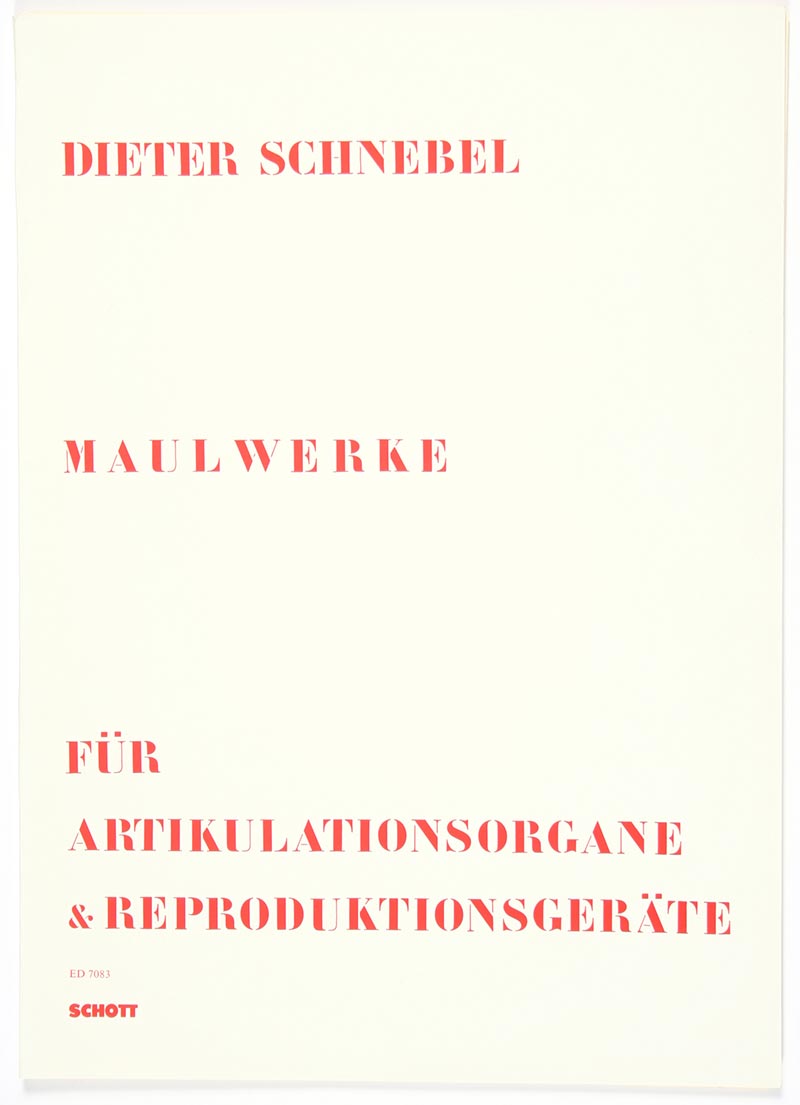 Maulwerke (Mouth Works) and Other Compositions’ Graphic Scores by… – SOCKS