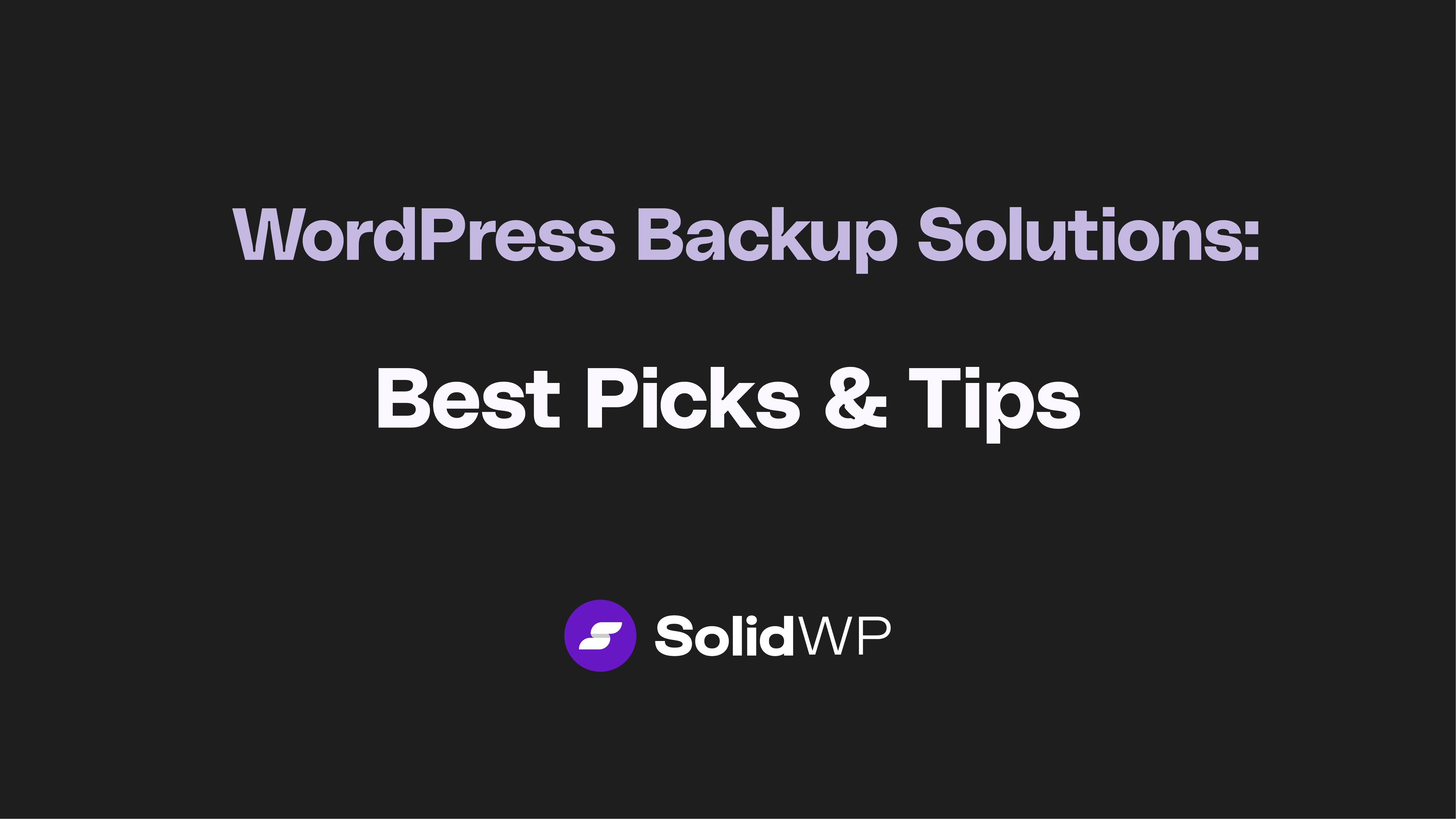 WordPress Backup Solutions: Best Picks & Tips - SolidWP